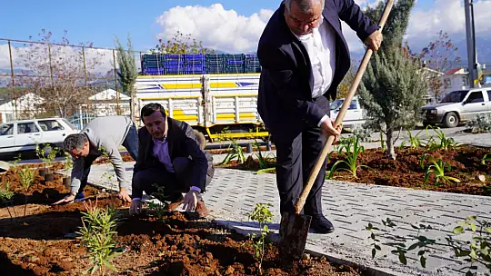 SEYDİKEMER BELEDİYESİ SERADA ÜRETTİĞİ ÇİÇEKLERLE PARKI SÜSLEDİ