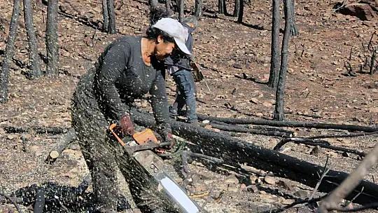 Yanan sahalara kadın eli