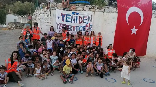 Yangın bölgesindeki çocuklar için şenlik düzenlediler