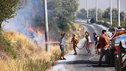 Yangın geniş bir alana yayıldı, vatandaşlar da seferber oldu