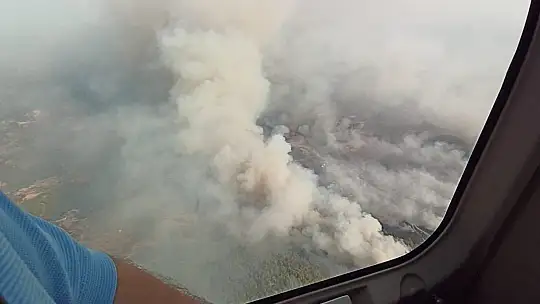 Yangın sonrası siyaha bürünen Muğla gökyüzünden böyle görüntülendi