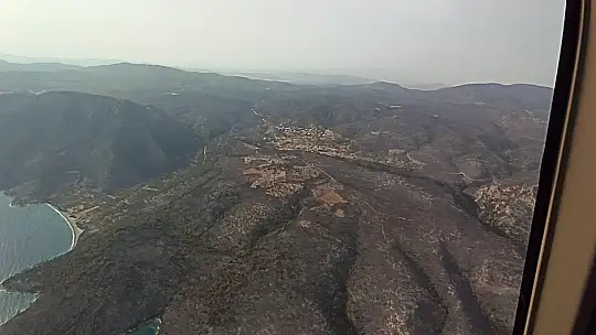 Yangın sonrası siyaha bürünen Muğla gökyüzünden böyle görüntülendi