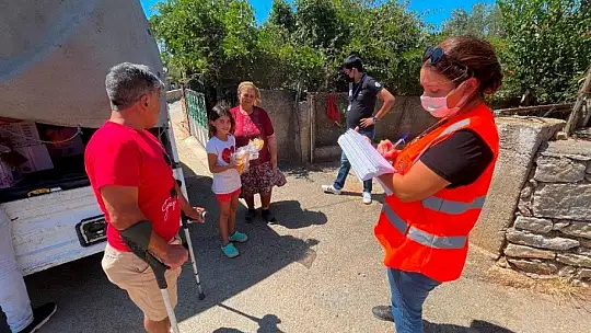 Yangından etkilenen Bodrum halkına acil ihtiyaç paketleri teslim edildi