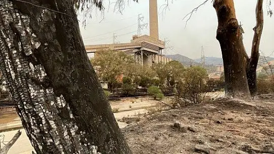 Yangından sonra Termik Santral bölgesi böyle görüntülendi