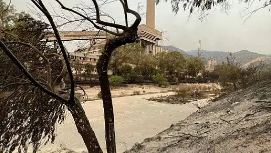 Yangından sonra Termik Santral bölgesi böyle görüntülendi