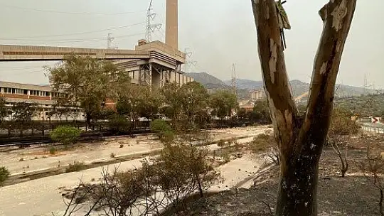 Yangından sonra Termik Santral bölgesi böyle görüntülendi