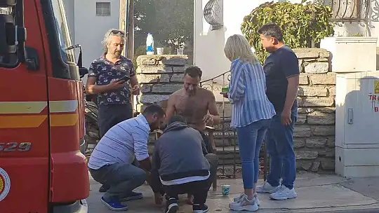 YANGINI SÖNDÜRMEYE ÇALIŞIRKEN YARALANDI