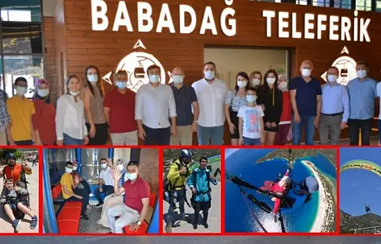 Özel öğrenciler teleferik ve yamaç paraşütü keyfi yaşadı