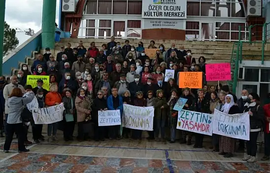 Zeytinliklerin madenciliğe açılması protesto edildi