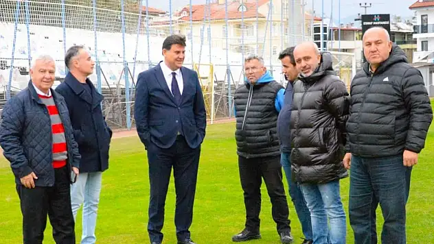Fethiye Belediye Başkanı Alim Karaca, Fethiye İlçe Stadyumu'nda incelemede bulundu