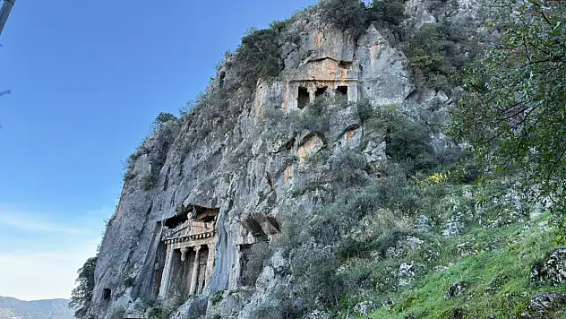 Fethiye'de Amintas Kaya Mezarları'nda kış sessizliği