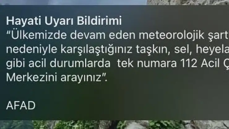 Afad mesajı korkuttu