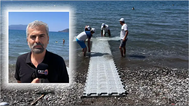 Akmaz Plajı'na Engelsiz Denize Girme Platformu yapıldı