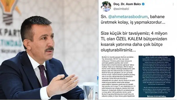 Ankara'dan Bodrum'a belediyecilik dersi 'Sayın Ahmet Aras bahane üretmek kolay, iş yapmak zordur'