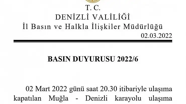 Antalya ve Muğla karayolu 3 saatte ulaşıma açıldı