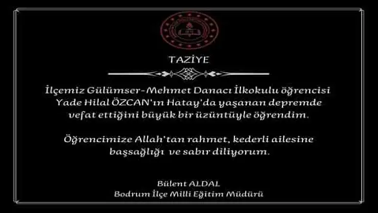 ARA TATİLDE HATAY'A GİDEN YADE, DEPREMDE YAŞAMINI YİTİRDİ