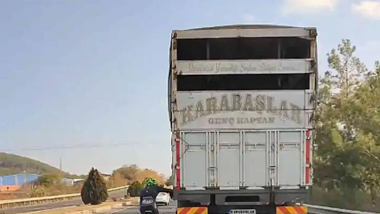 Aydın-Muğla karayolunda bisikletle tehlikeli yolculuk kamerada