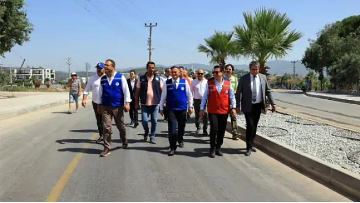 Başkan Aras Yalıkavak ve Mumcular yol çalışmalarını inceledi