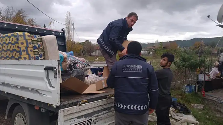BAŞKAN OTGÖZ'ÜN TALİMATIYLA EVİ YANAN AİLEYE EŞYA YARDIMI YAPILDI