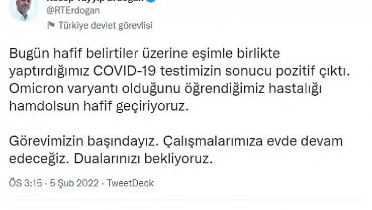 Başkanlar Covid-19'a Yakalandı