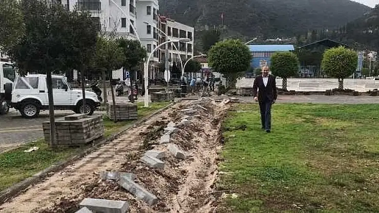 Bisiklet yolu çalışmaları başladı.