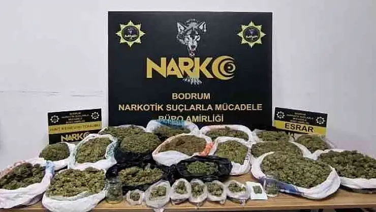 BODRUM'DA 3 KİLO ESRAR ELE GEÇİRİLDİ