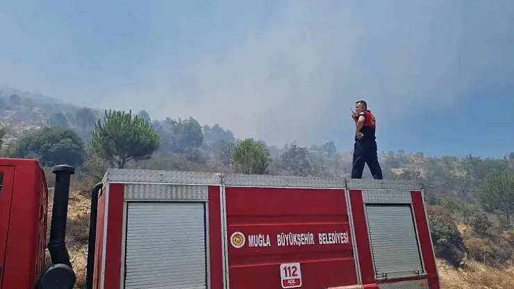 Bodrum'da makilik alanda yangın çıktı