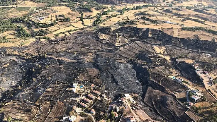 Bodrum ve Milas'ta yanan alanlar havadan görüntülendi