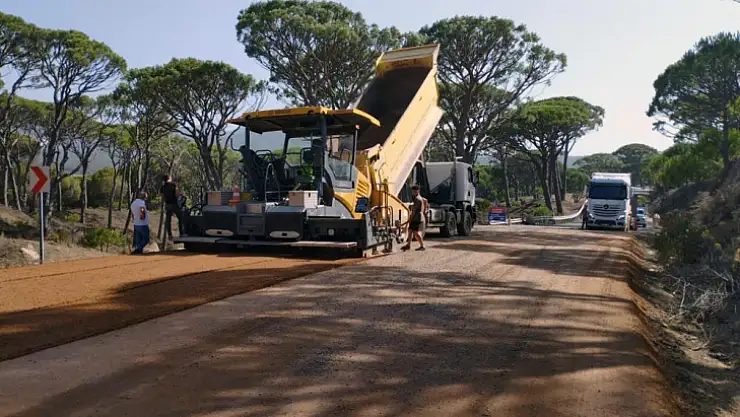 Çiftlik-Bayır yolunda sathi kaplaması tamamlandı