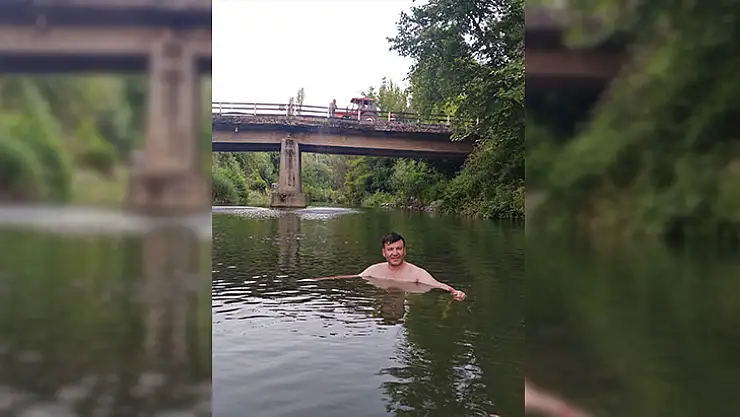 Denize Uzaklığı 75 Kilometre Olan Mahalle Halkı Doğal Havuzda Serinliyor