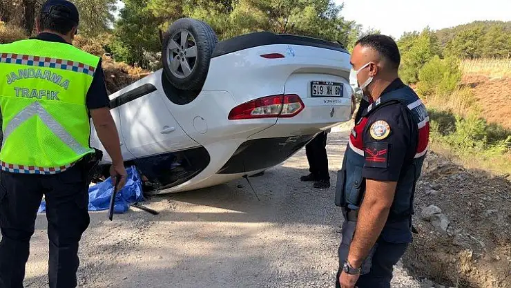 Fethiye'de devrilen otomobilin sürücüsü hayatını kaybetti
