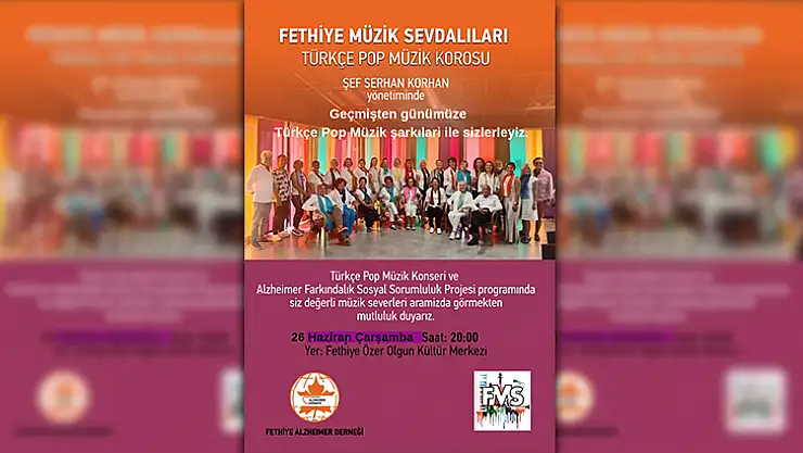 Fethiye'de Türkçe Pop Müzik Konseri 26 Haziran'da Özer Olgun Kültür Merkezi'nde