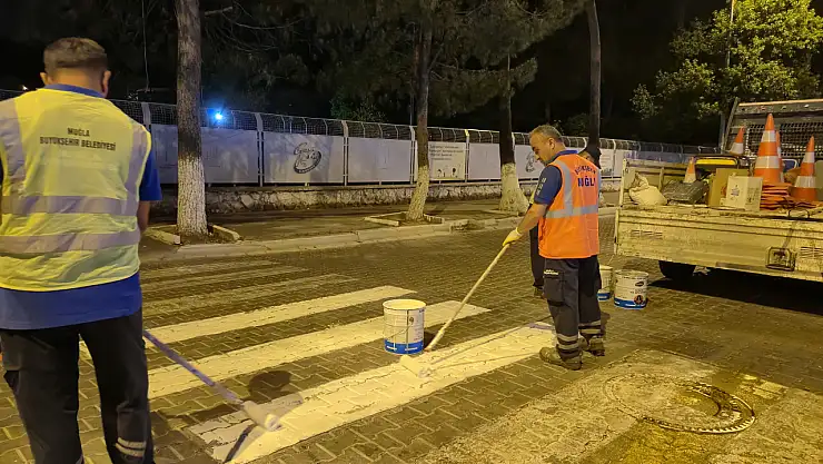 Fethiye'de Yol Çizgi Çalışması
