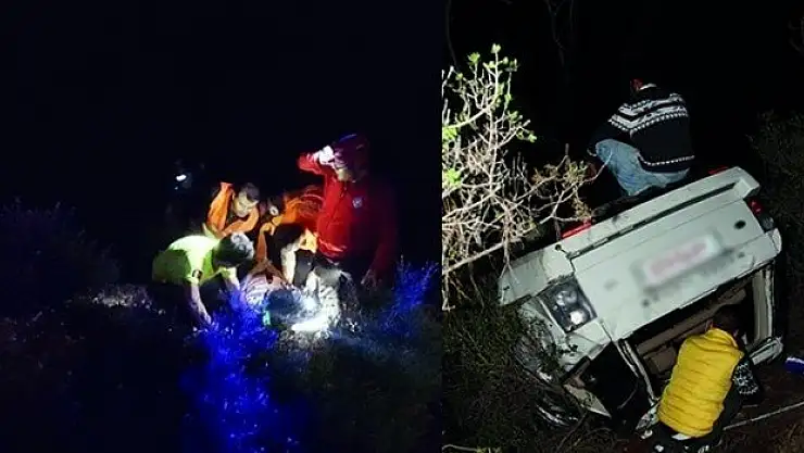Fethiye'de Lüks Cip Uçuruma Yuvarlandı: 1'i Ağır 2 Yaralı