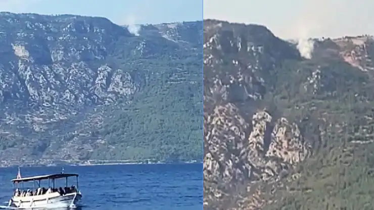 Gökova Körfezinde orman yangını