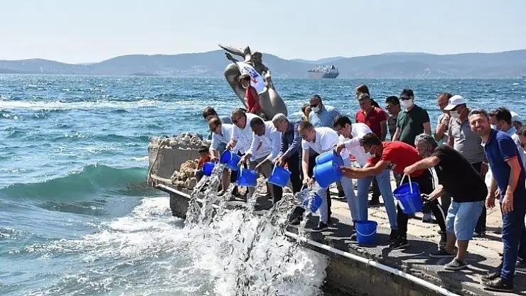 Güllük Körfezi'ne 30 bin levrek balığı yavrusu bırakıldı