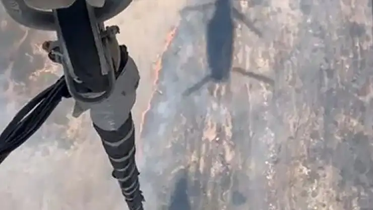 Helikopterlerden alevlere nokta atışı