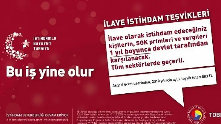 İSTİHDAM TEŞVİKLERİ YENİDEN BAŞLADI