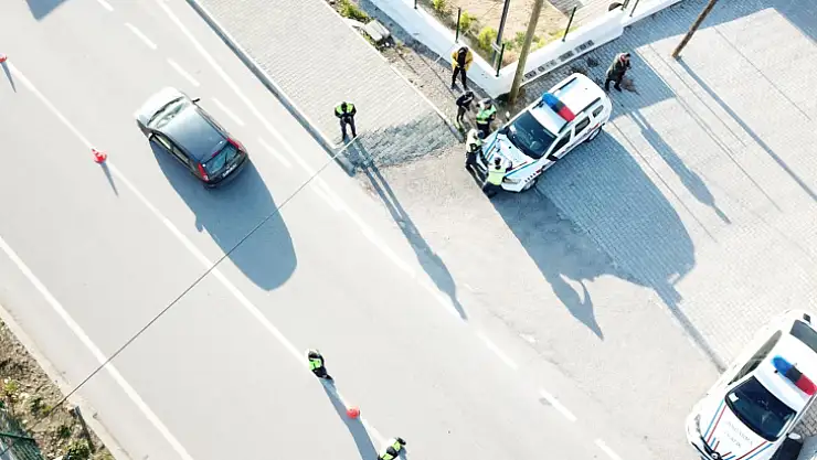 Jandarmadan Dronla Trafik Denetimi