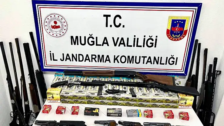 Köyceğiz'de çok sayıda silah ve mermi ele geçirildi