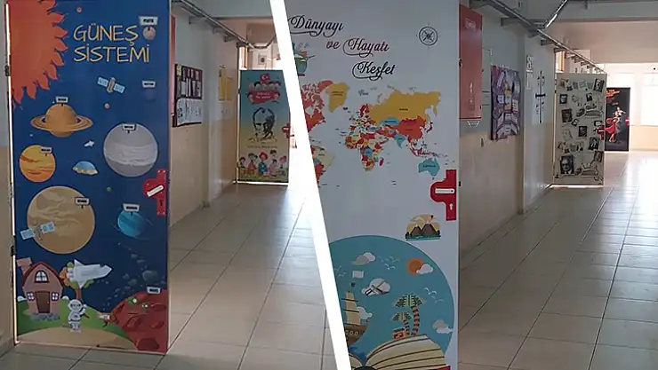 Köyceğiz Ortaokulu'nda Kapılara Bilgi Donatımı Yapıldı