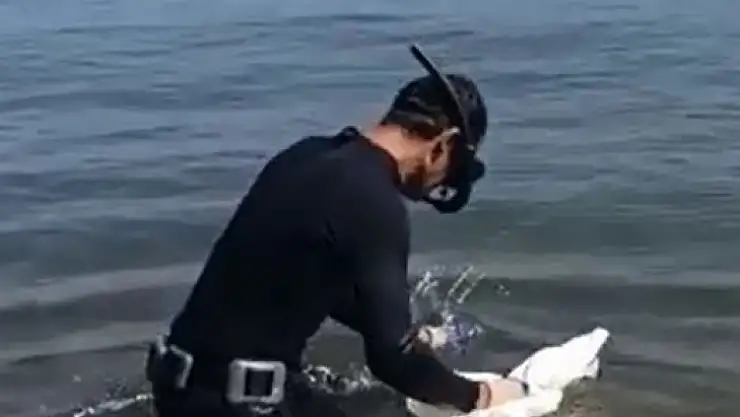 Mavi Bayraklı plaj'da deniz kontrolü yapıldı