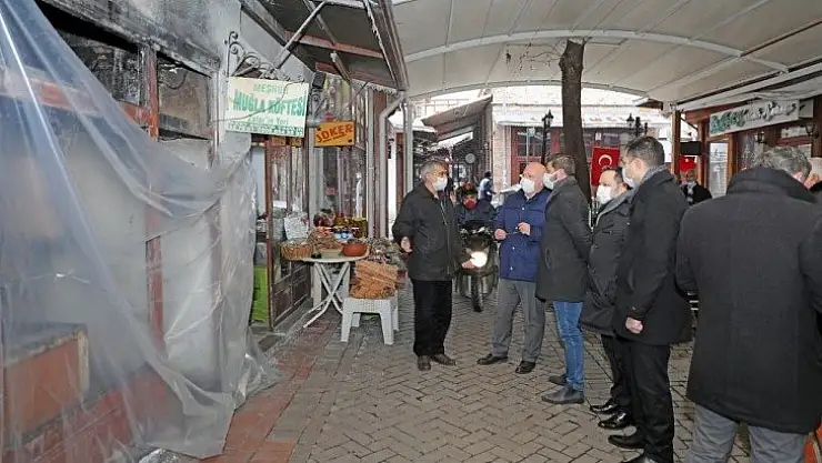 Menteşe Belediyesi'nden yangında zarar gören işyerlerine destek