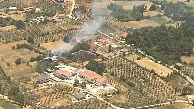 Menteşe'de arazi yangını ekiplerin zamanında müdahalesi ile söndürüldü