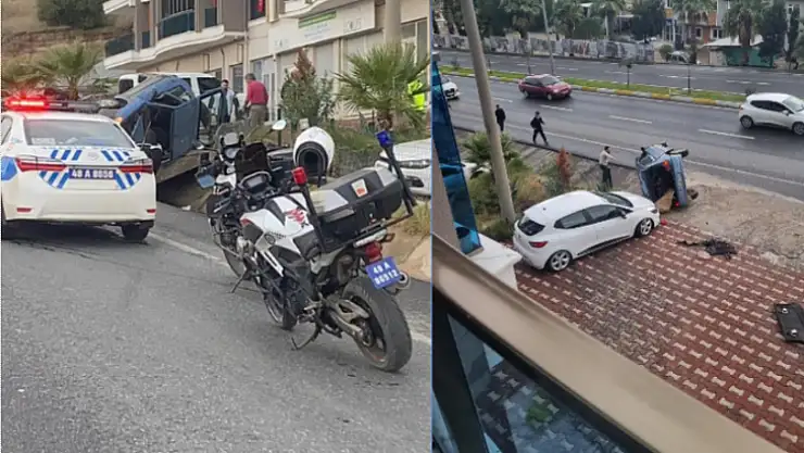 Milas'ta kontrolden çıkan otomobil takla attı: 2 yaralı