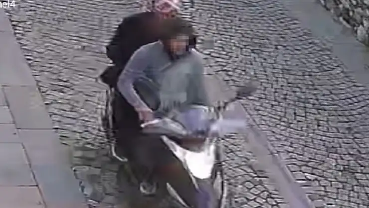 Motosiklet hırsızı güvenlik kameralarından kaçamadı