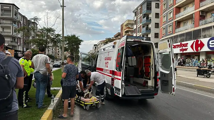 Motosiklet sürücüsünü kaskı kurtardı