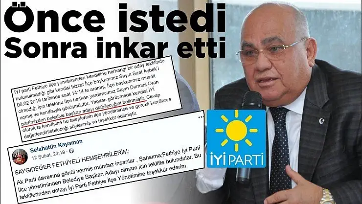 Önce istedi, sonra inkar etti