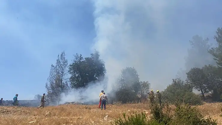 Seydikemer'de yangının biri sönüyor, biri başlıyor