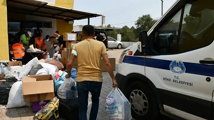 Söke Belediyesi'nin yardım aracı Muğla'nın Bodrum ilçesine ulaştı